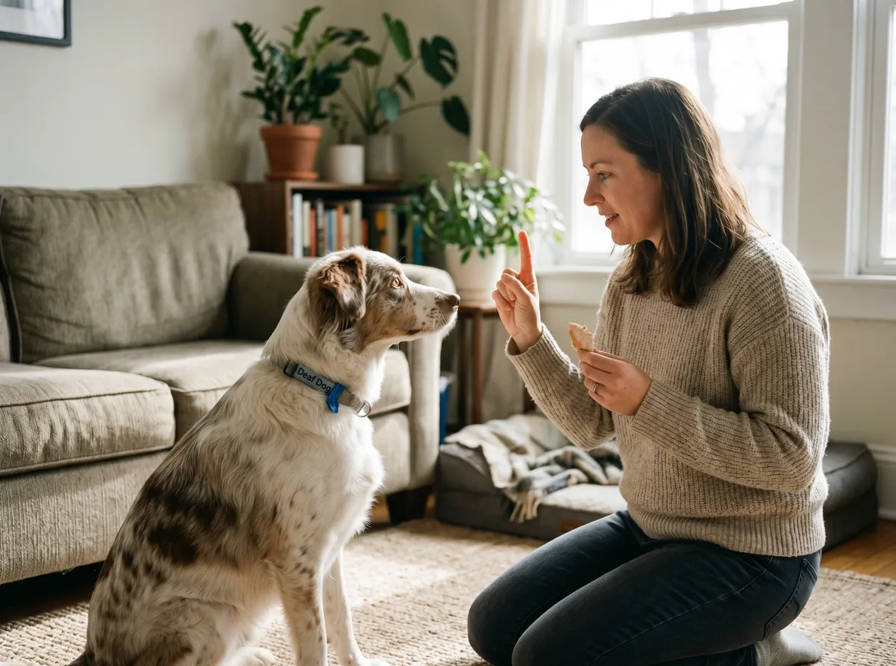 How To Teach Non Verbal Hand Signals To Deaf Dogs